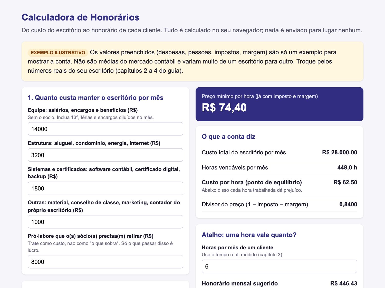 Calculadora de honorários