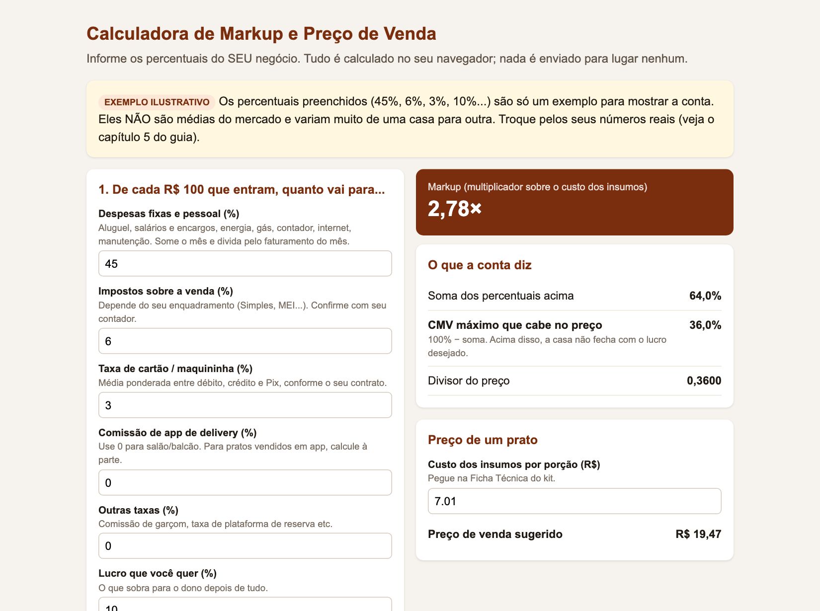 Calculadora de markup